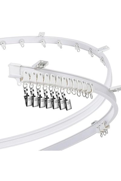 Generic MAKINGTEC Curved Ceiling Curtain Track Bendable Mount for Curtain Rail Bunk Bed Bay Window Room Div