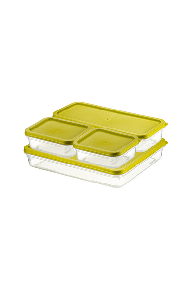 Se Yank Haus Tazekap 4-Piece Freezer Storage Container Set - Refrigerator, Food Organizer (2600ml, 1200ml, 2X500Ml)
