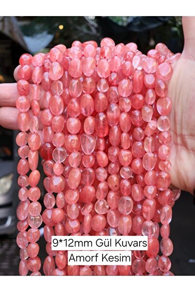 Altınsoy collection %100 Doğal Taş Amorf Kesim Gül Kuvars Dize