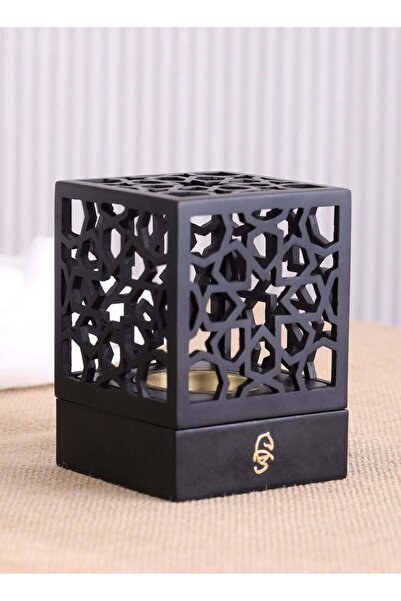 Generic Premium Arabic Bakhoor Burner Black – Elegant Geometric Metal Incense Holder | Modern Mabkhara f