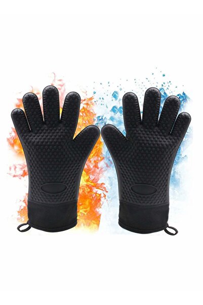 Generic SYOSI Thickened Silica Gel Gloves for Microwave Oven Grill Gloves Waterproof Oil Splash Proof Steam