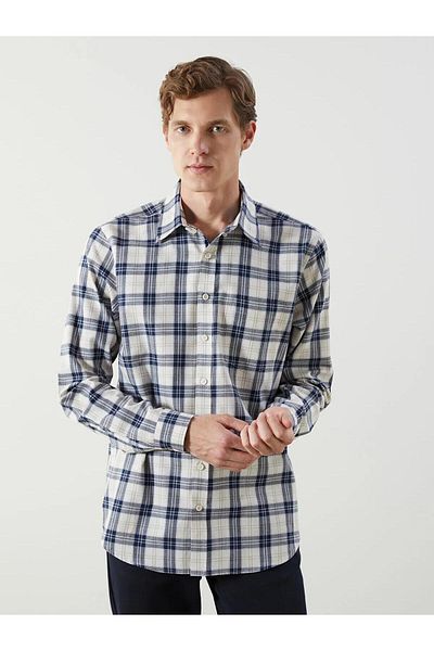 LC Waikiki Lcwaikiki Regular Fit Long Sleeve Plaid Men's Shirt (W5)