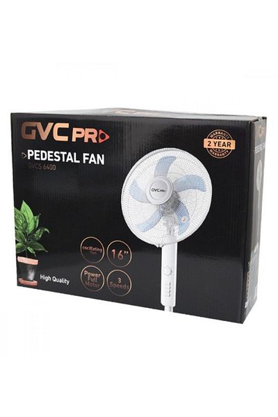 GVC PRO GVCS-6400 16″ Stand Fan | 6 Speeds, Modern Design Light, 2-Year Warranty