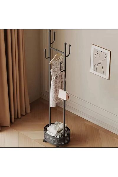 Tradeo Coat Hanging Stand with Storage Shelf for Bedroom & Living Room Use
