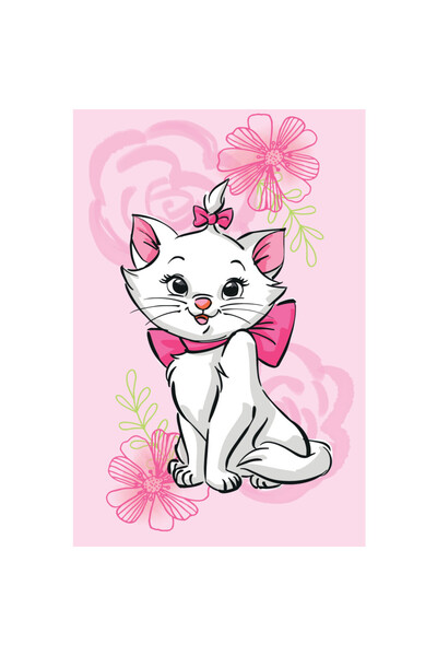 Disney Marie Pink Flower fleece blanket 100x150cm