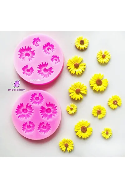 morlalem m 11 Mini Daisy Flowers in 2 Molds, Flower Set Silicone Mold K-1444, Stone Powder Gypsum Candle Mold