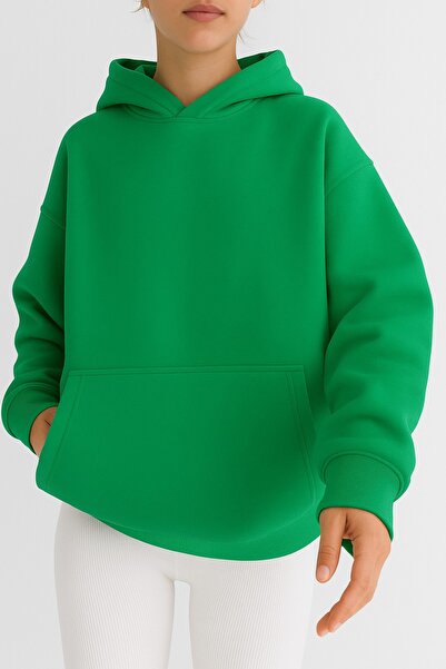 BENROMA سترة رياضية بلون واحد مصنوعة من القطن الممشط بثلاث خيوط للجنسين