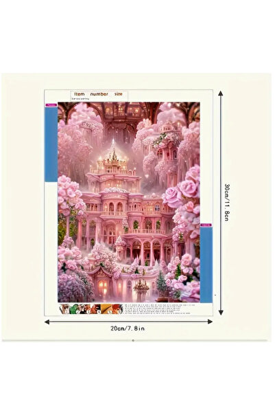 ŞAN ART DESİGN PEMBE RÜYA KALESİ 5D ELMAS MOZAİK PUZZLE BOYAMA SETİ 20*30cm