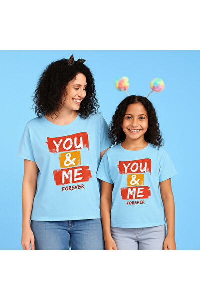 SVART WEAR Set de tricouri combinat pentru mamă și fiică bumbac 100% tricou Twin (PRET PENTRU UNUL)