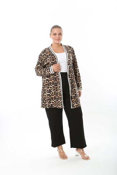 XL Modam Women's Lycra Viscose Patterned Large Size Cardigan