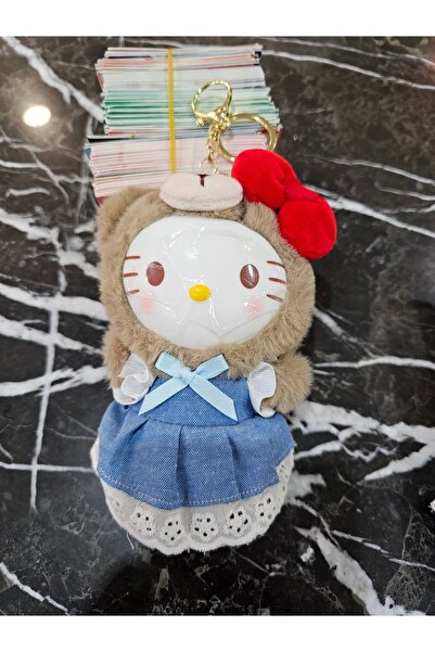 Meyra Accessories Sanrio kawaii Hello Kitty lüx büyük boy peluş oyuncak anahtarlık 17cm sevimli gün sevgili hediyesi
