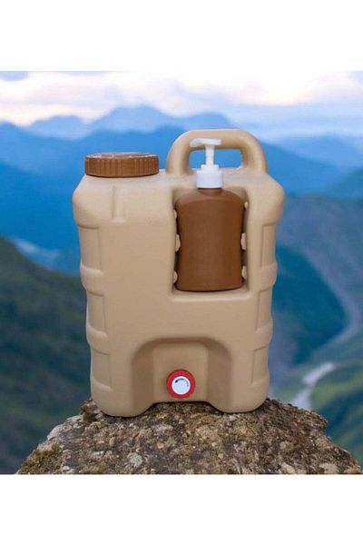 Generic Travel water jug with a distinctive 20-liter liquid soap box