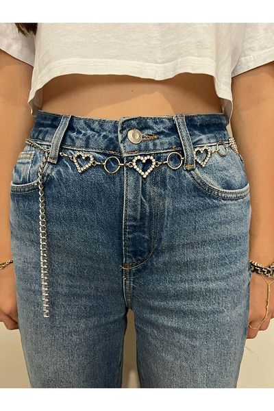 Eksibir Heart Chain Belt Women's Belt Dress Belt Trouser Belt