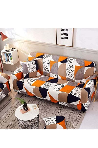 Generic Couch Covers for 3 Cushion Stretch Sofa Covers Slipcovers Fitted Furniture Protector Printed Sofa C