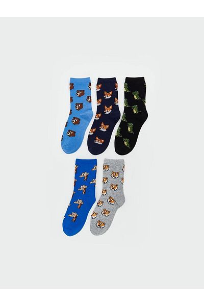 LC Waikiki Lcw Kids Mixed Patterned Boy's Socks 5-Piece (W5)