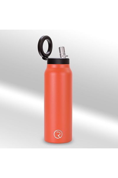 Sportsorigin MagSafe Insulated 32oz Water Bottle with Phone Holder, 360° Rotate, Hot 6H Cold 12H – Orange