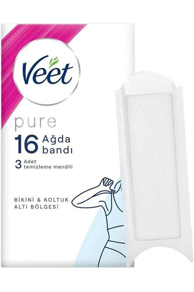 Genel Markalar Pure Hipoalerjenik Bikini Bölgesi & Koltuk Altı için Parfümsüz Sir Ağda Bandı (1 x 16 Adet)