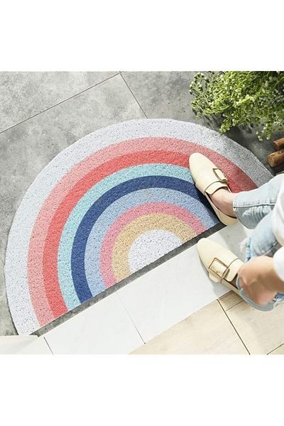 Generic Benting Half Round Door Mat,Non-Slip Welcome Entrance Doormat Durable Non-Slip Absorbent Printed Fl