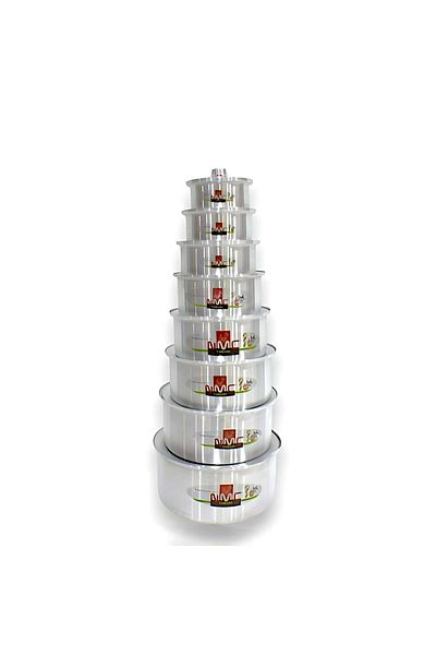 NMC - 16Pcs Aluminum Pots Set Consisting of 8 Pots Size 16/18/20/22/24/26/28/30 cm