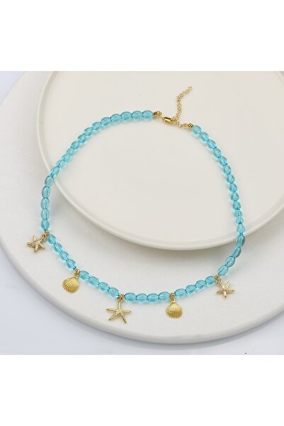 GÜNEBAKAN AKSESUAR قلادة من الخرز الزجاجي