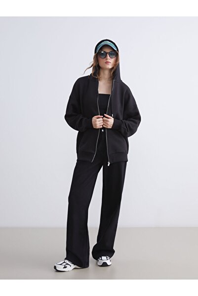 LC Waikiki NEW SEASON K με κουκούλα O oversized Γυναικείο φούτερ με χοντρό φερμουάρ