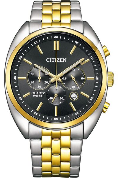 Citizen ساعة سيتيزن كرونوغراف كوارتز رجالية - AN8214-55E