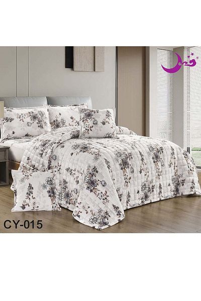 Generic Velvet Printed Bedspread Set 6 Pieces - Size 250x230 Double