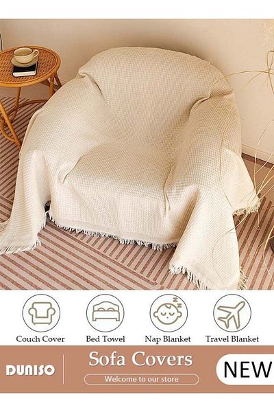Generic DUNISO Sofa Covers, American country simple one-piece sofa cover blanket dustproof full cover sofa