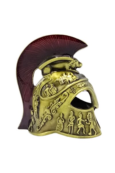 Dünyadan Hediyeler Metal Gold Leonidas Sparta Helmet Figurine 10 cm