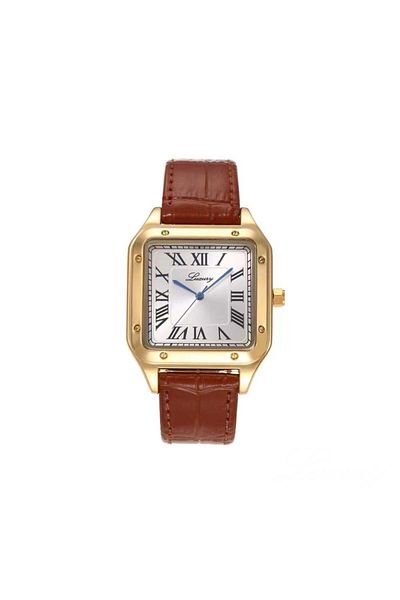 LUXURY Men's Watch with Brown Leather Strap