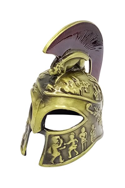 Dünyadan Hediyeler Metal Gold Leonidas Sparta Helmet Figurine 10 cm