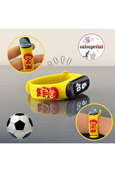 Salsepetial Futbolcu Figürlü Dijital Çocuk Kol Saati Silikon Hediyelik Seviml...