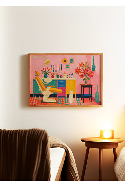 ARTHOUSECOLLECTIVE Medikal Poster - 19 - Diş Kliniği, Kedi - Sağlık Dekorasyo...