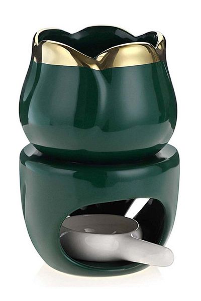 Generic NOVOLAN NOVOLAN Home Fragrance Ceramic Oil Burners - Large Capacity 120ml Tulip Diffuser - Stylish