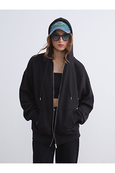LC Waikiki NEW SEASON K με κουκούλα O oversized Γυναικείο φούτερ με χοντρό φερμουάρ