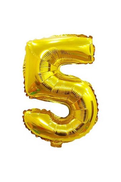 Generic Little Lolo Number 5 Foil Balloon – Large 40 Inch – Gold or Silver
