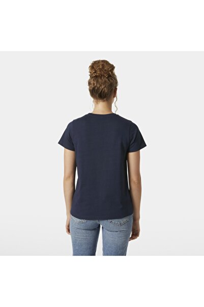 Helly Hansen Hha.54591_Helly Hansen W Core T-Shi Navy Blue Crew Neck Normal Plain Women's T-Shirt