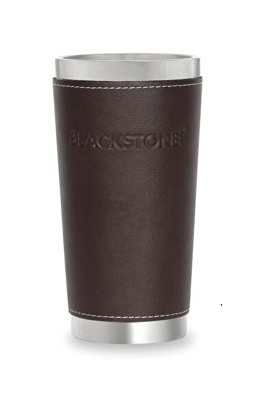 Generic 470ml Stainless Steel Insulated Travel Mug with a Dark Brown Leather ...