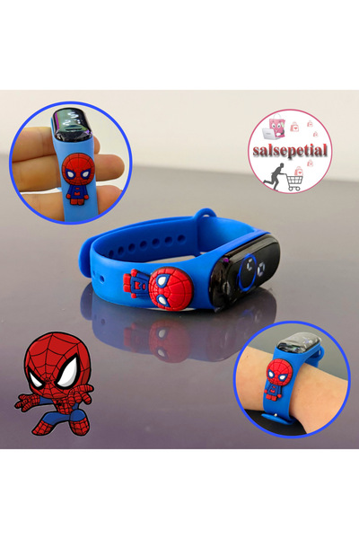 Salsepetial Süper Kahraman Figürlü Dijital Çocuk Kol Saati Silikon Hediyelik ...