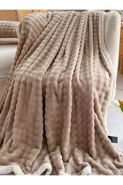 CHIRASO CHIRASO blanket, fluffy Cocolino, with fur edge, plush microfiber, 200x230 cm, UNI