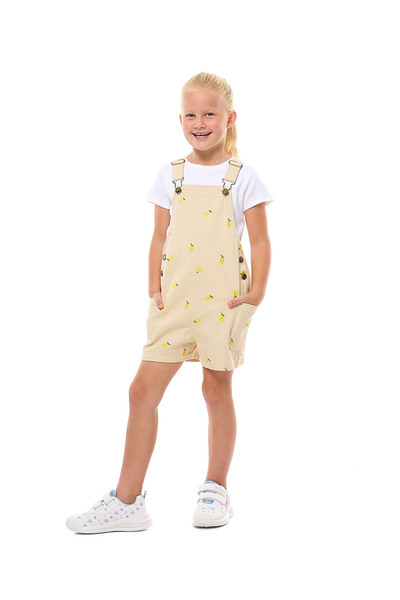 R&B Ribbed Top and Embroidered Dungaree Set