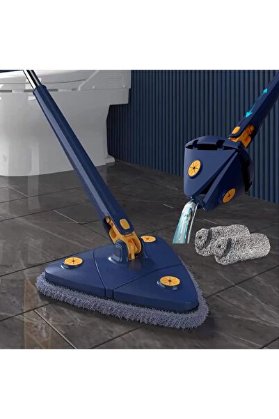 Brivoo® Mop rotativ la 360 de grade, cap triunghiular, mâner telescopic, micr...