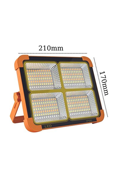 Forest Renkli 200W Güneş ve USB Şarjlı Taşınabilir LED Armatür