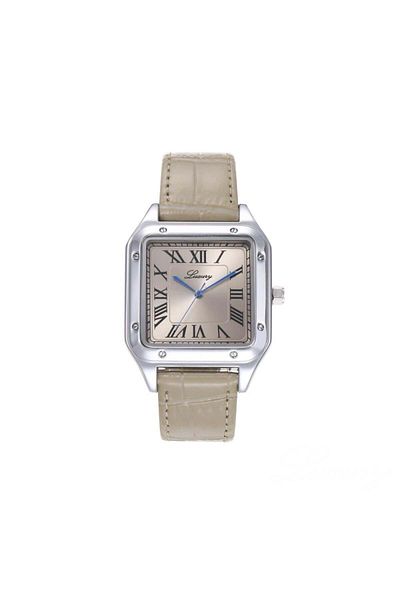 LUXURY Men's Watch with Beige Leather Strap