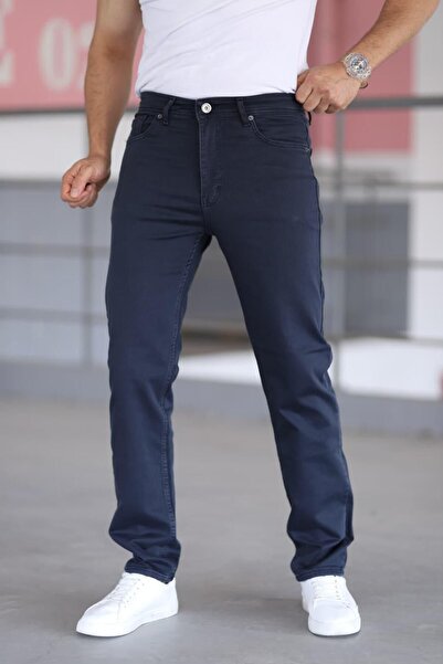 LORDA GİYİM Men's Jeans Taycan Dobby Steel Knitted High Waist Lycra Zipper Embroidered 5 Pockets