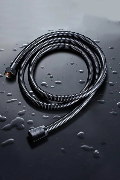 SUVİA Siyah Duş Hortumu 150 cm Paslanmaz Çelik Örgülü Esnek Banyo Duş Başlığı...