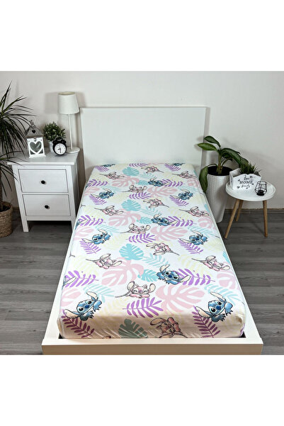 Stitch Disney Lilo and Leaves Fitted sheet 90x200 cm