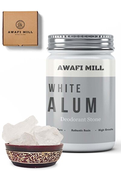 Generic Awafi Mill Awafi Mill Alum Stone of Alumbre Phitkari White Alum | Natural Crystal | Raw Cuts | Deod