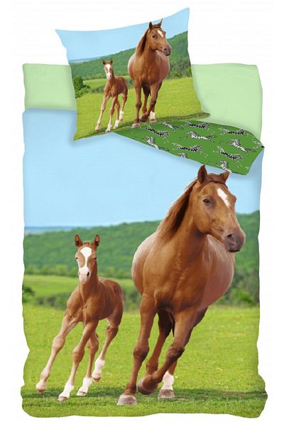 Animals Horses Field bedding cover 140×200cm, 70×90 cm