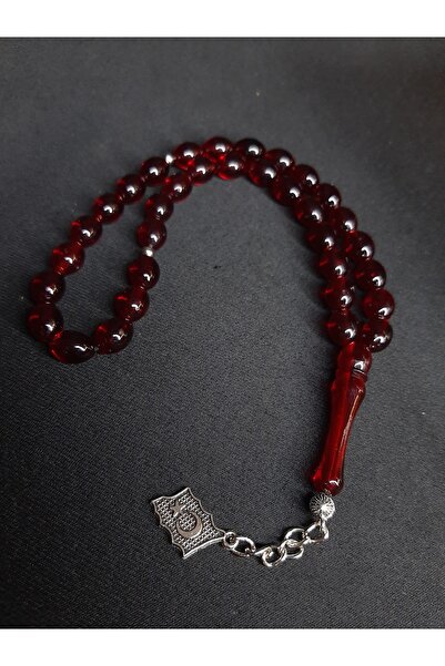 MRYart Red Powder Amber 33 Prayer Beads